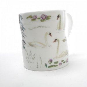 ROY KIRKHAM FINE BONE CHINA | SWAN LAKE SET OF 6 LARCH MUGS